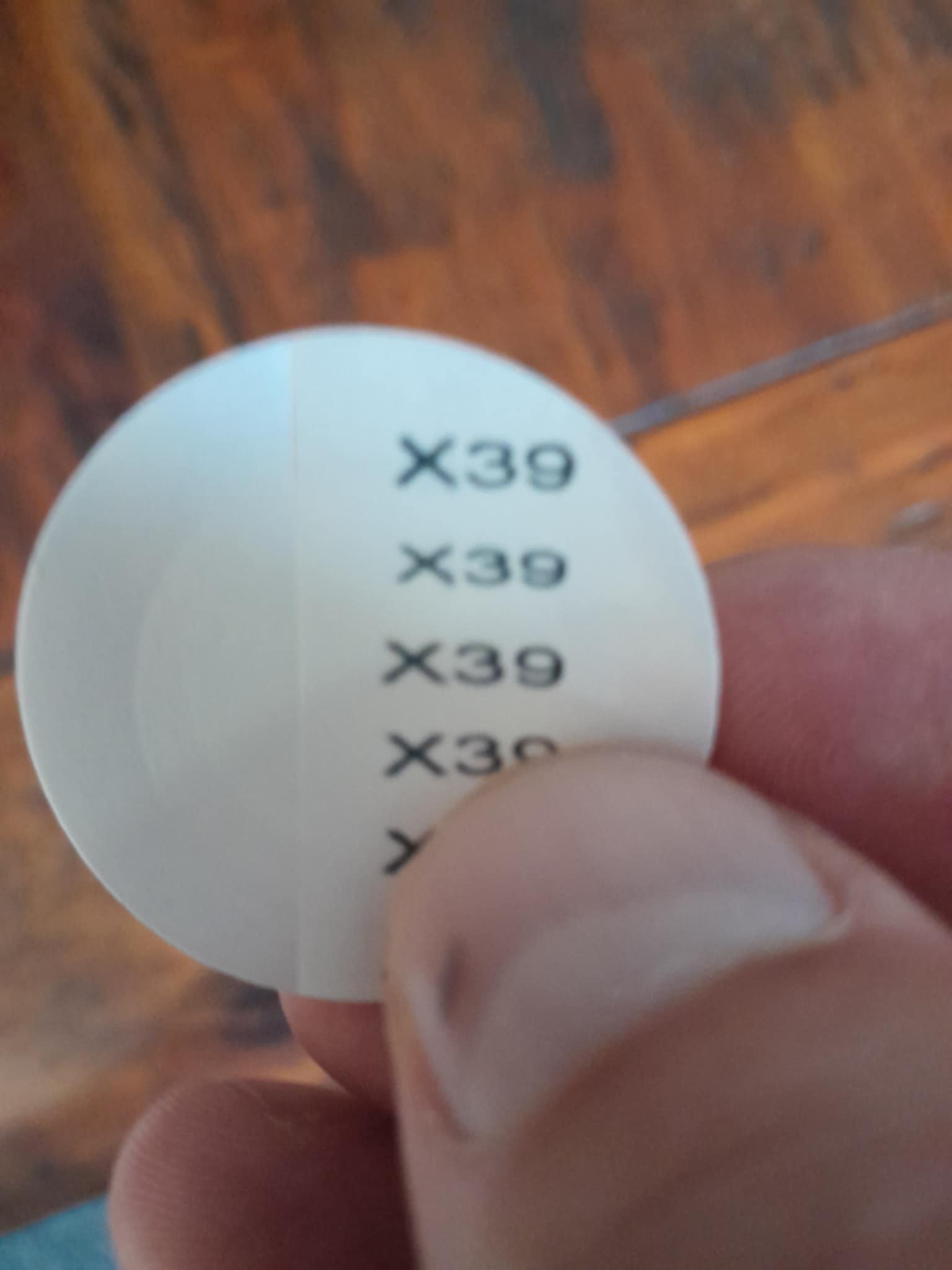 X39 patch showing size and design before application